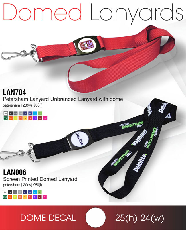 Screen Printed Domed Lanyards