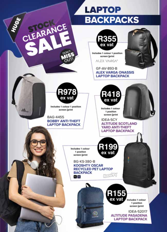 laptop backpacks clearance sale